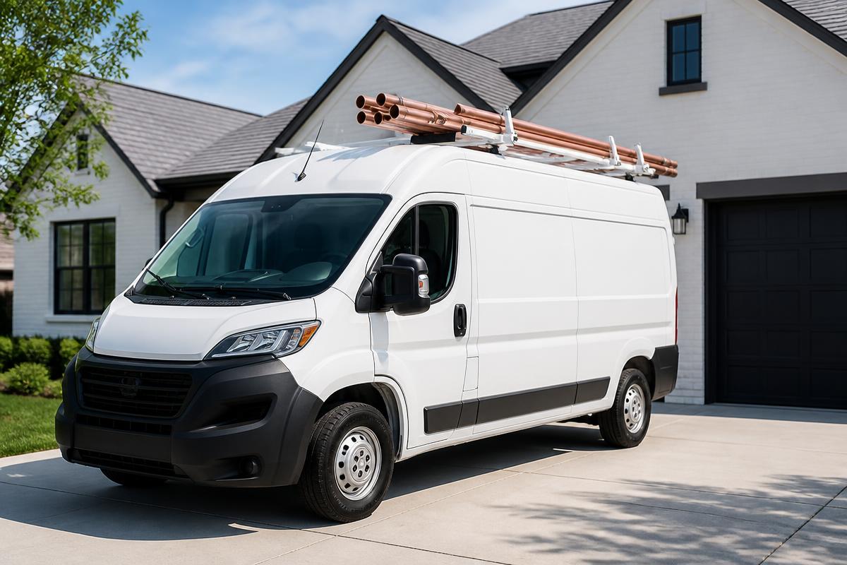 Glover Plumbing Solutions Inc. service vehicle ready for a residential service call